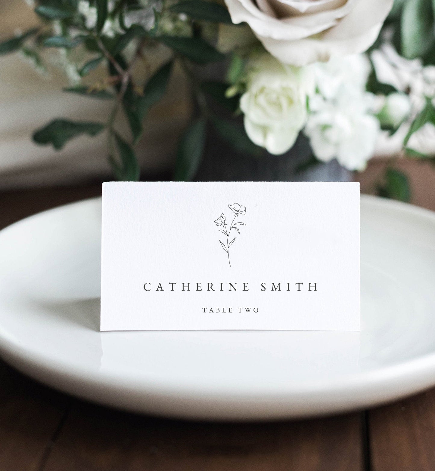 Catherine Wedding Place Card Template