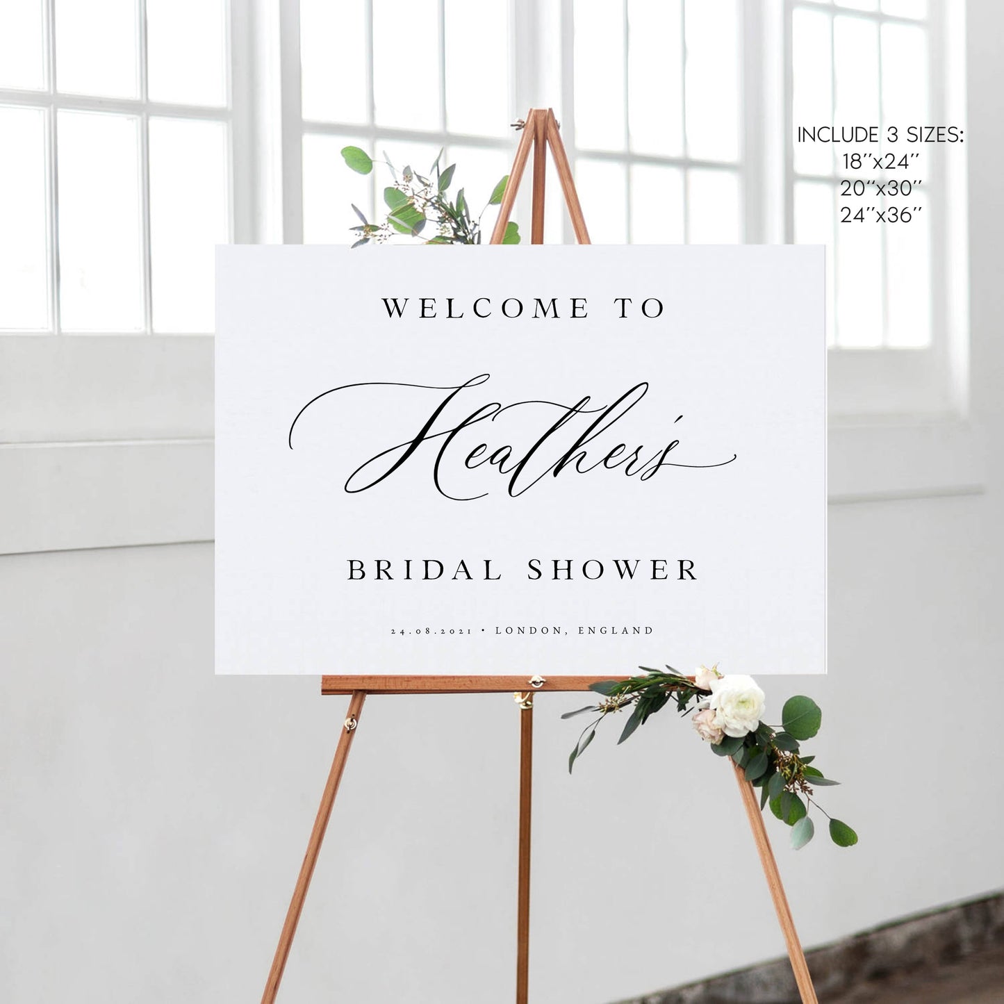 Heather Modern Bridal Shower Welcome Sign PRINTABLE
