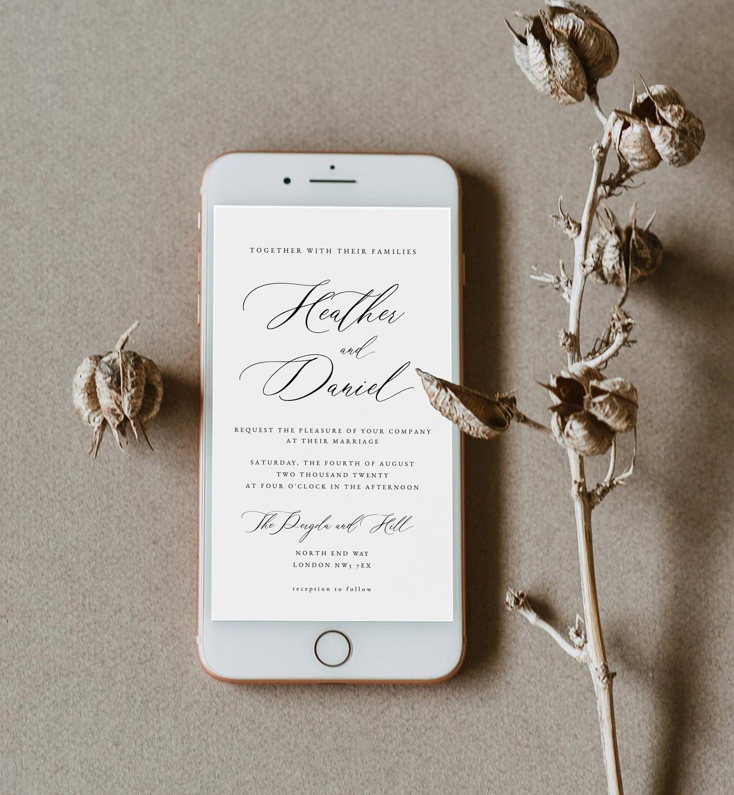 Heather Electronic Wedding Invitation