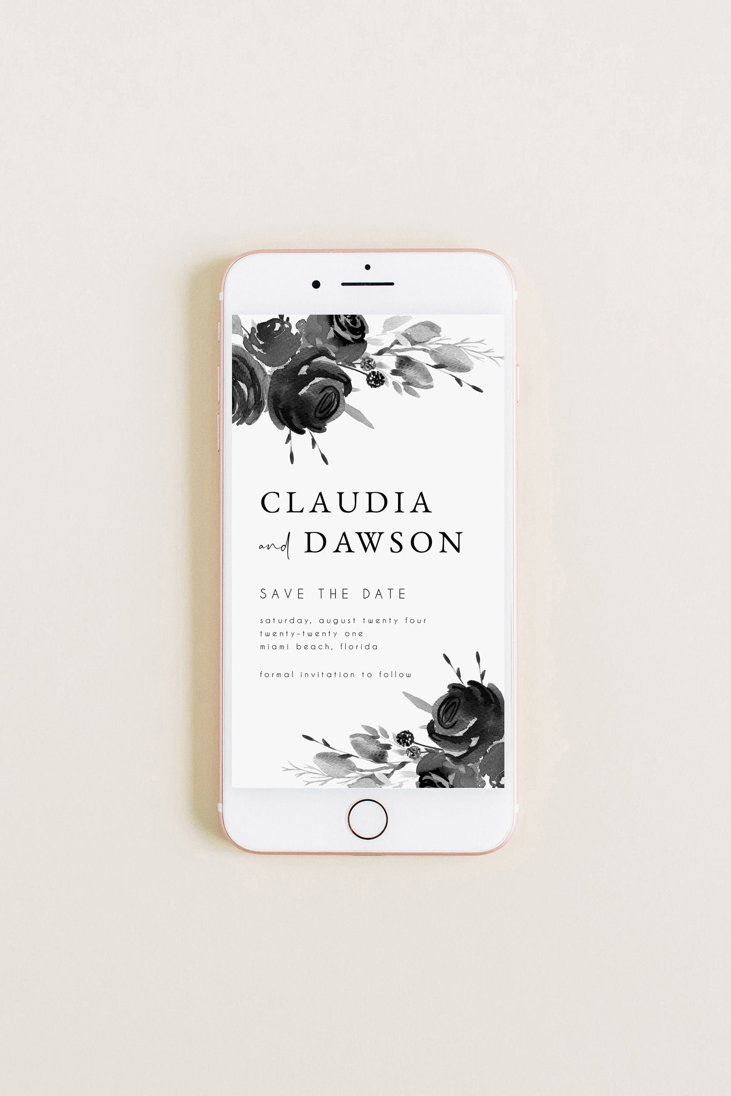 Claudia Save the Date Electronic Invitation Template