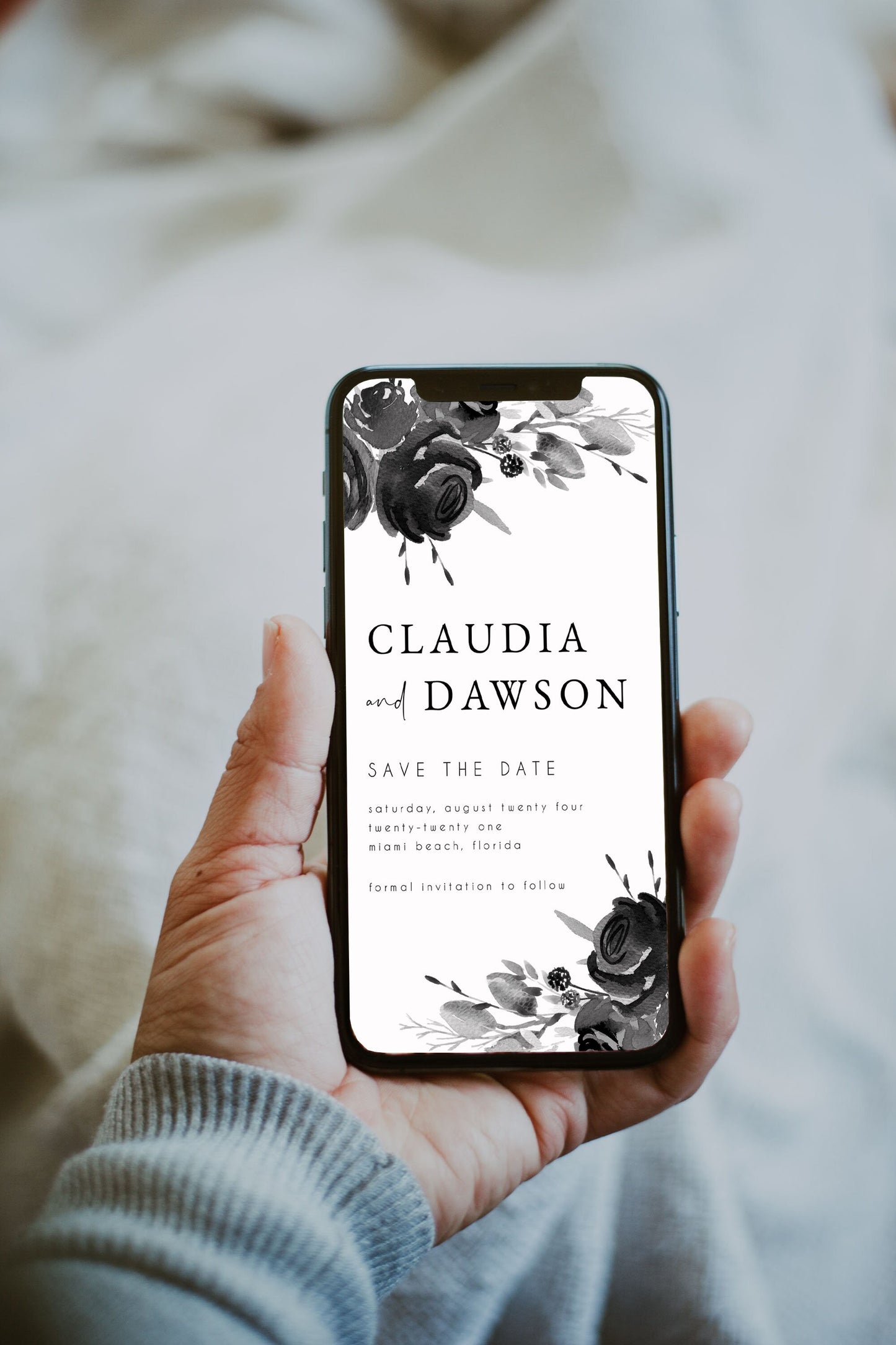 Claudia Save the Date Electronic Invitation Template
