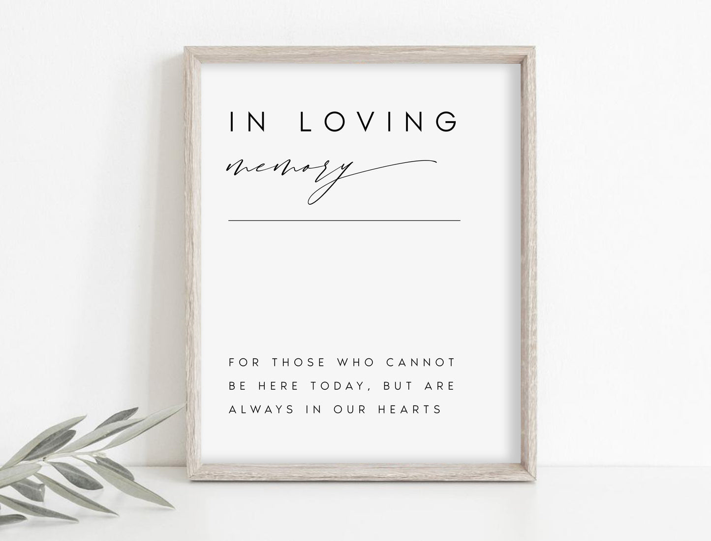 Kate In Loving Memory Sign Template