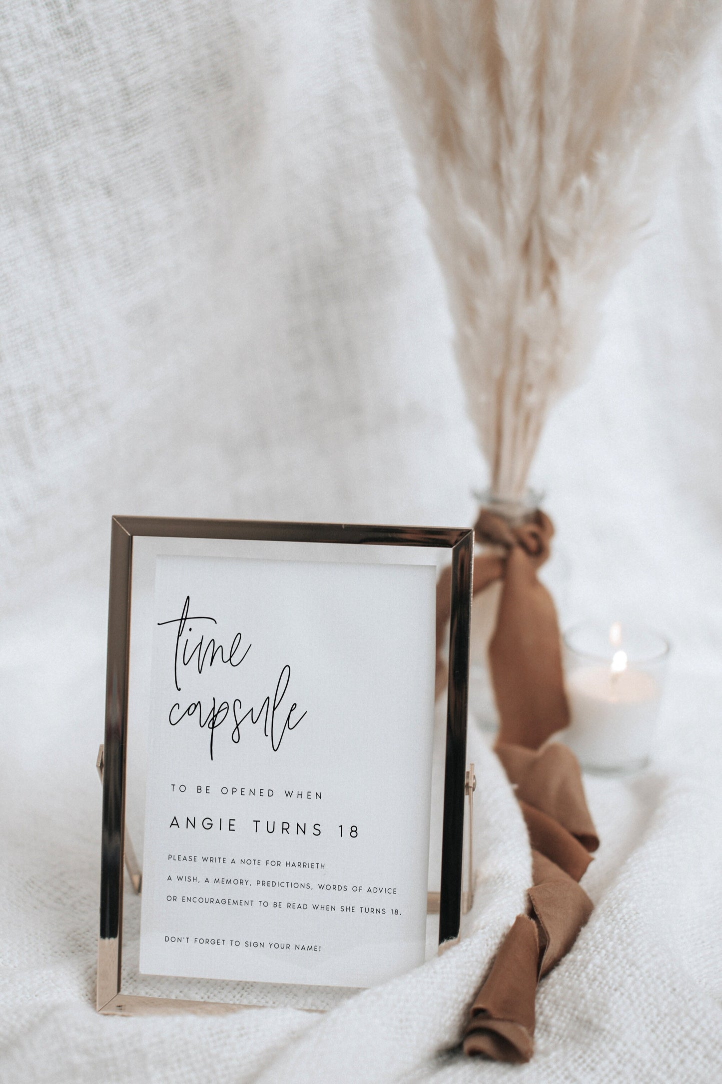 Angie Birthday Time Capsule Sign Template
