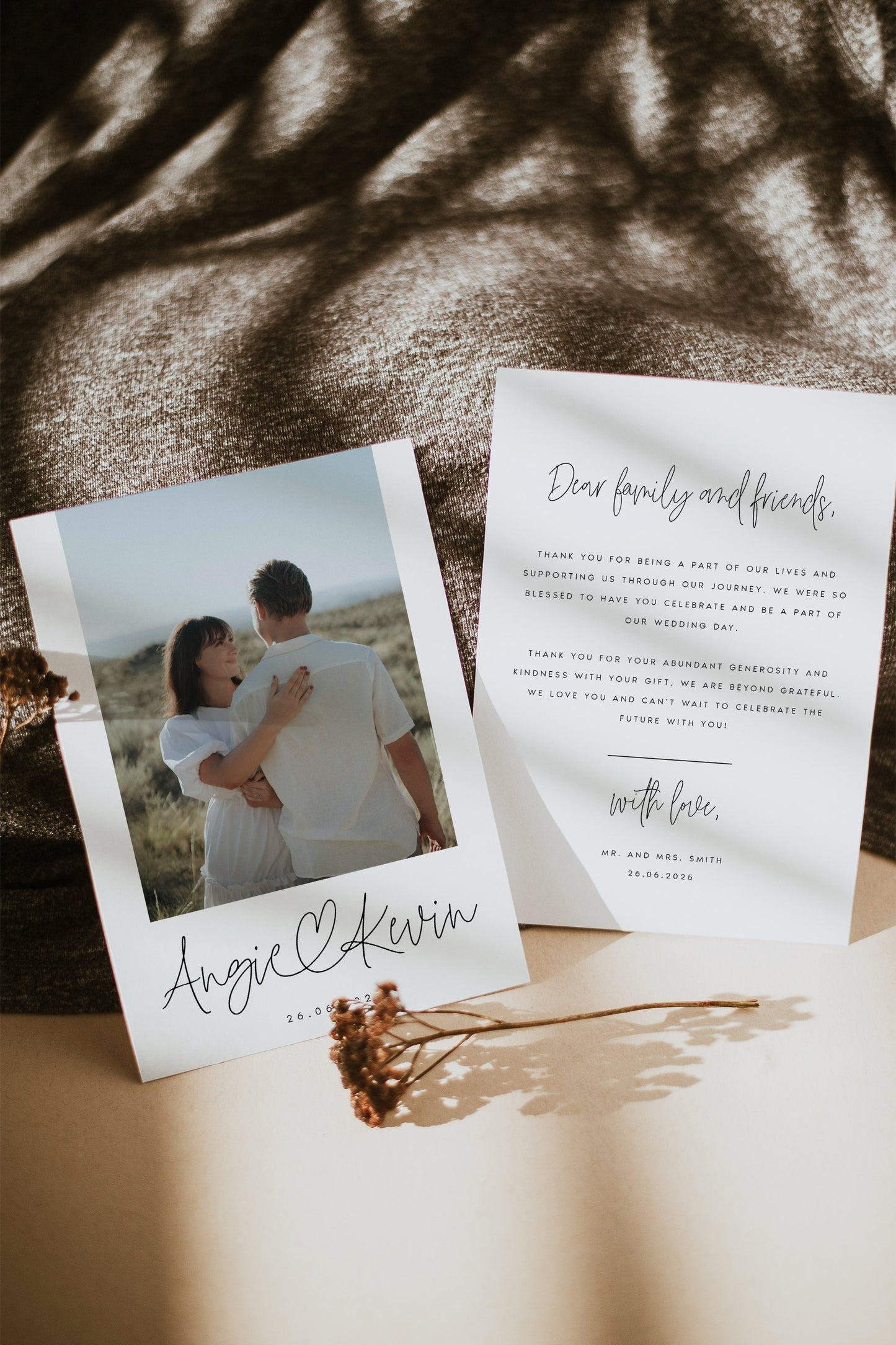 Angie Wedding Thank You Card Template