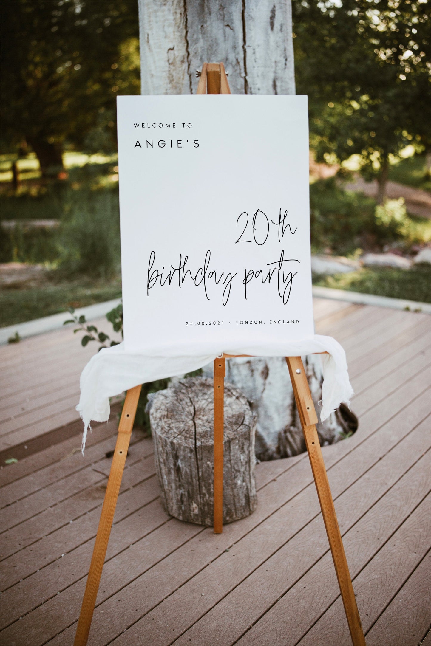 Angie Modern Calligraphy Birthday Welcome Sign Template