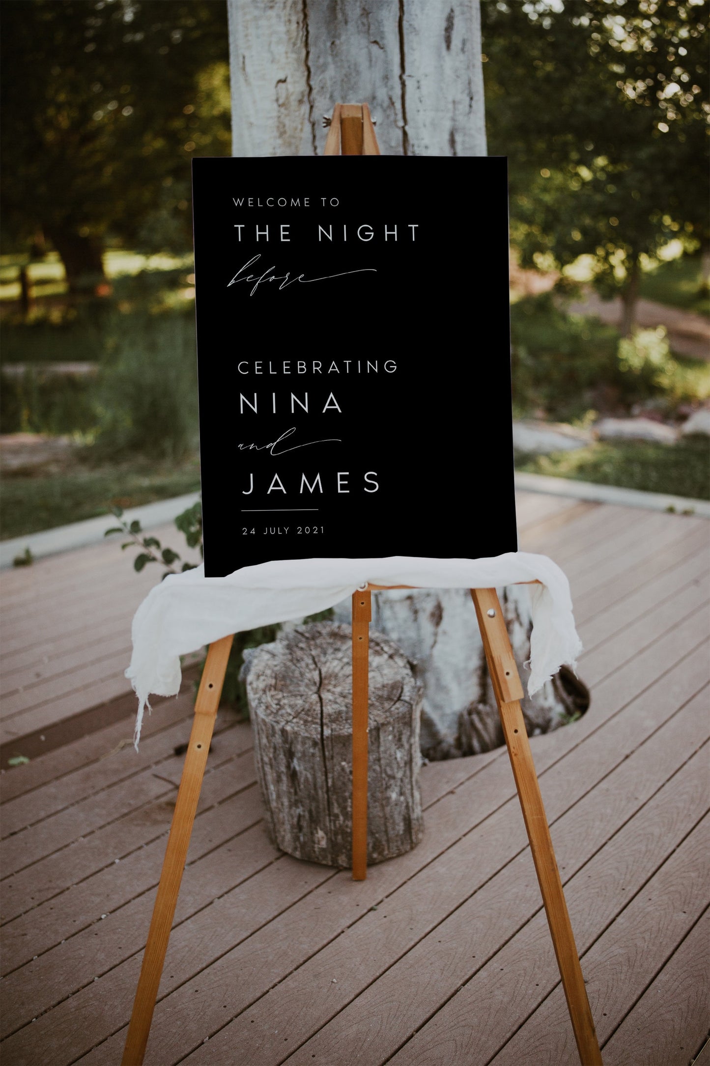 Nina Rehearsal Dinner Welcome Sign Template