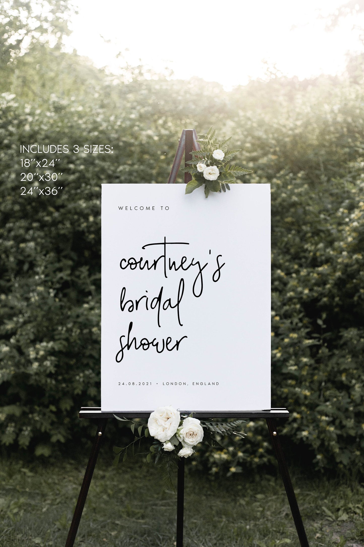Courtney Minimalist Bridal Shower Welcome Sign Template