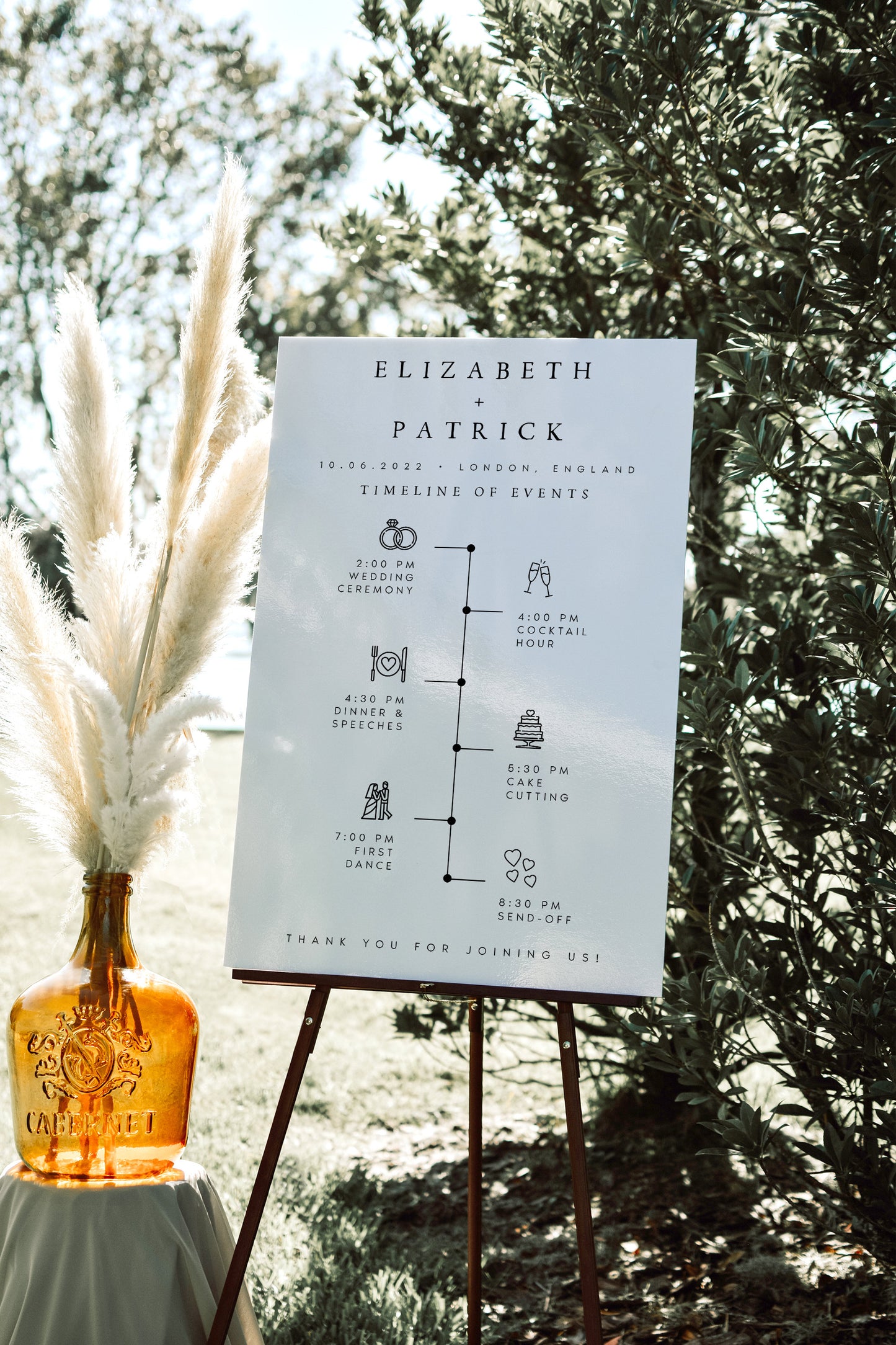 Elizabeth Wedding Timeline Sign Template