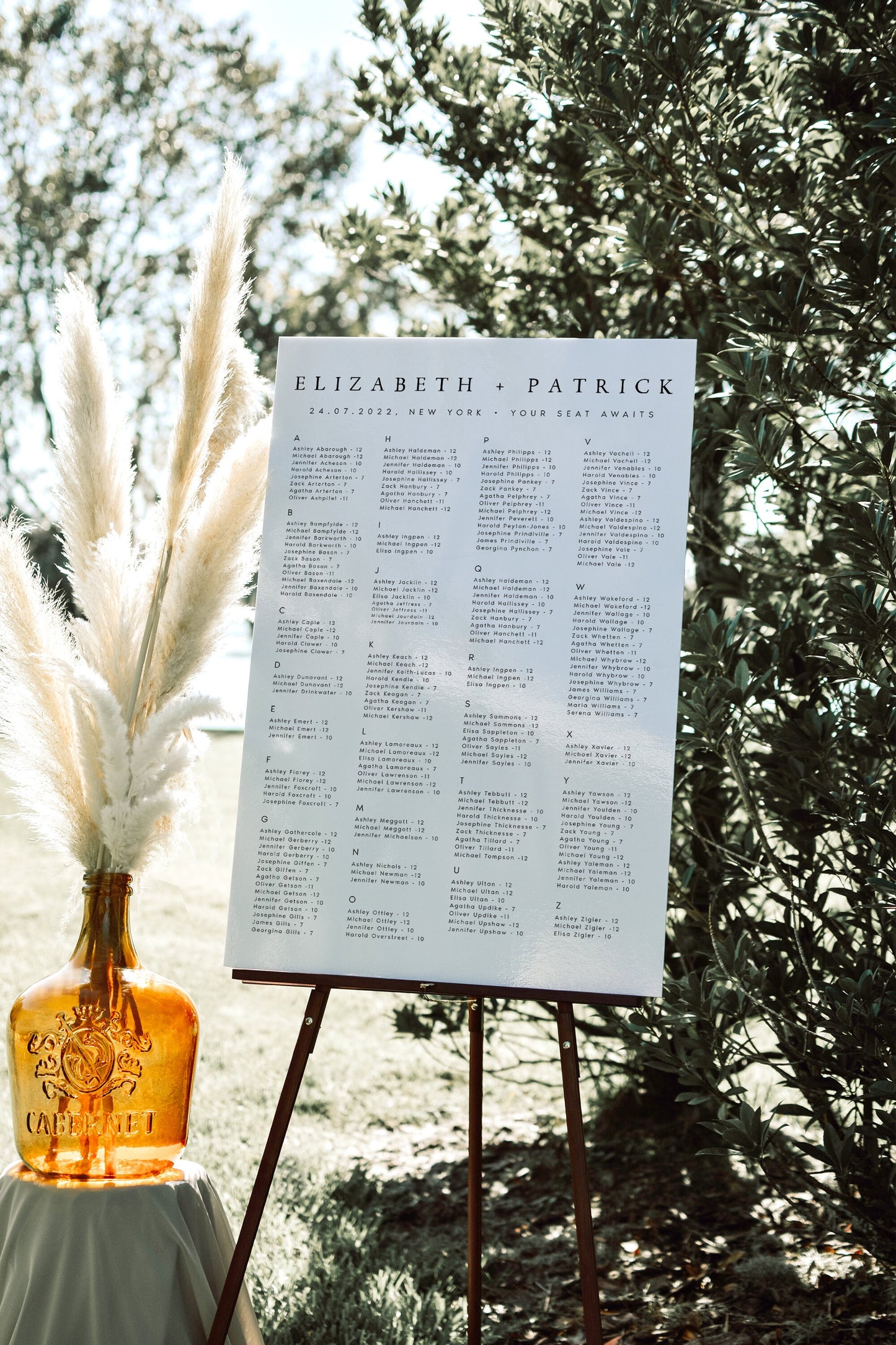 Elizabeth Minimalist Seating Chart Poster Template