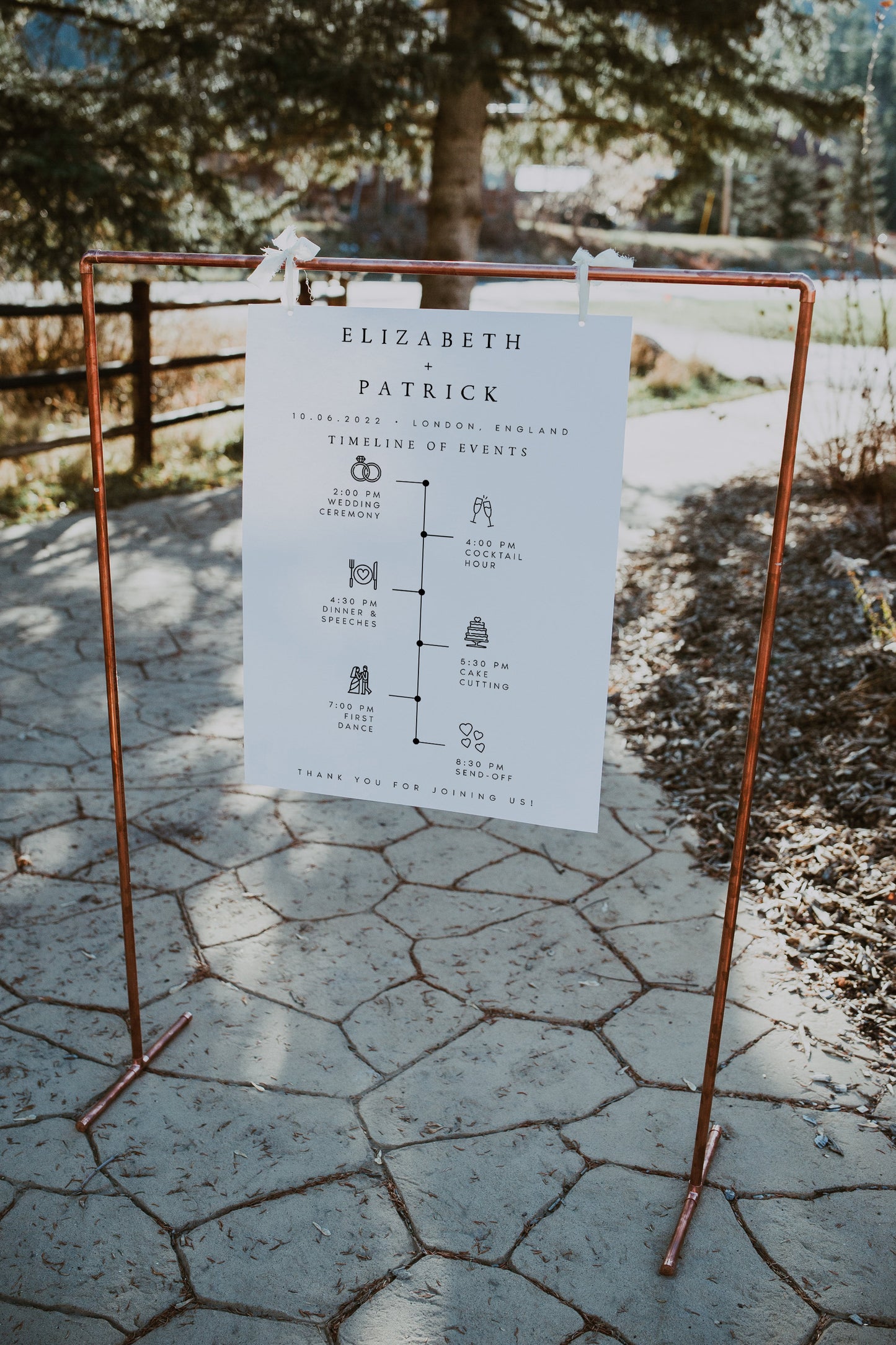 Elizabeth Wedding Timeline Sign Template