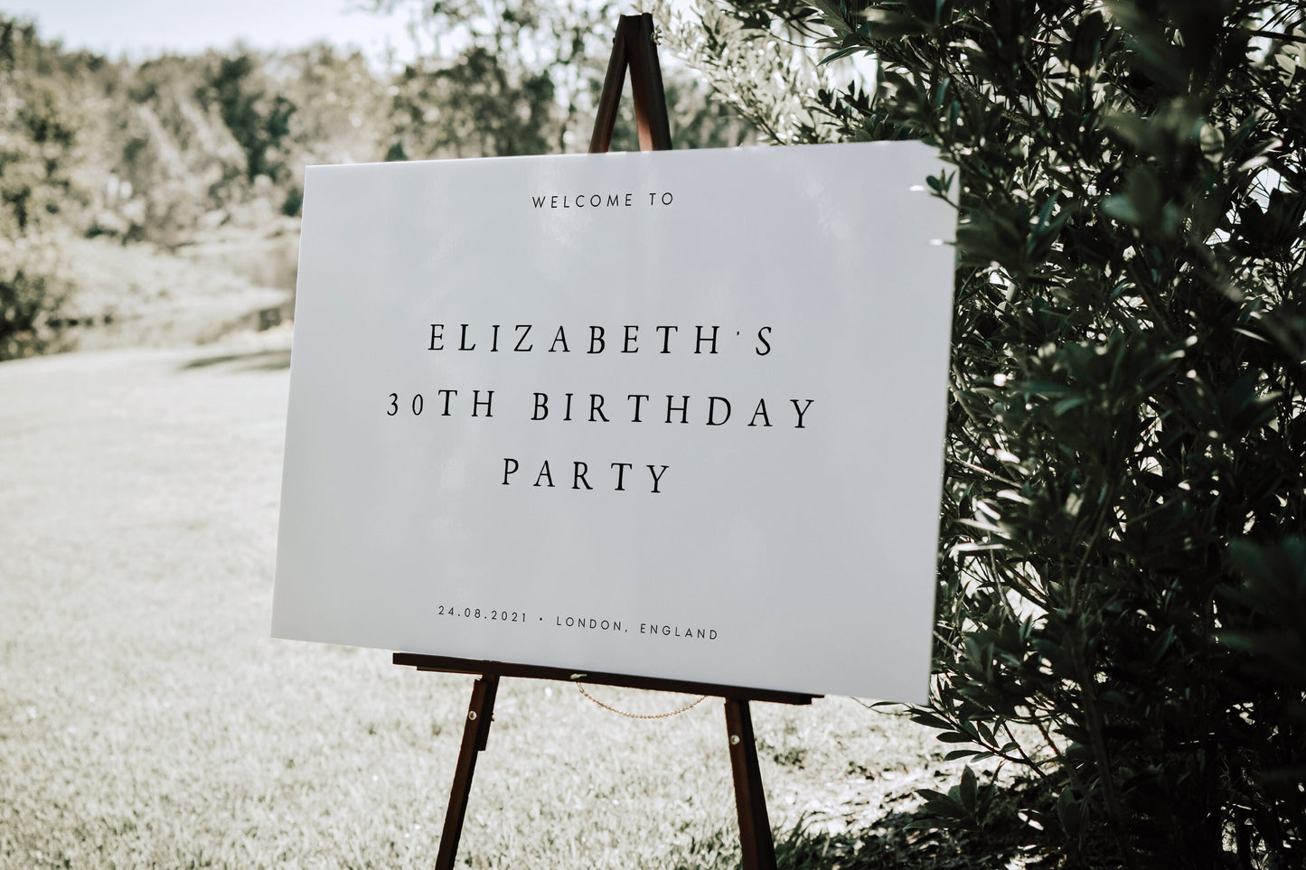 Elizabeth Minimalist Birthday Welcome Sign Printable