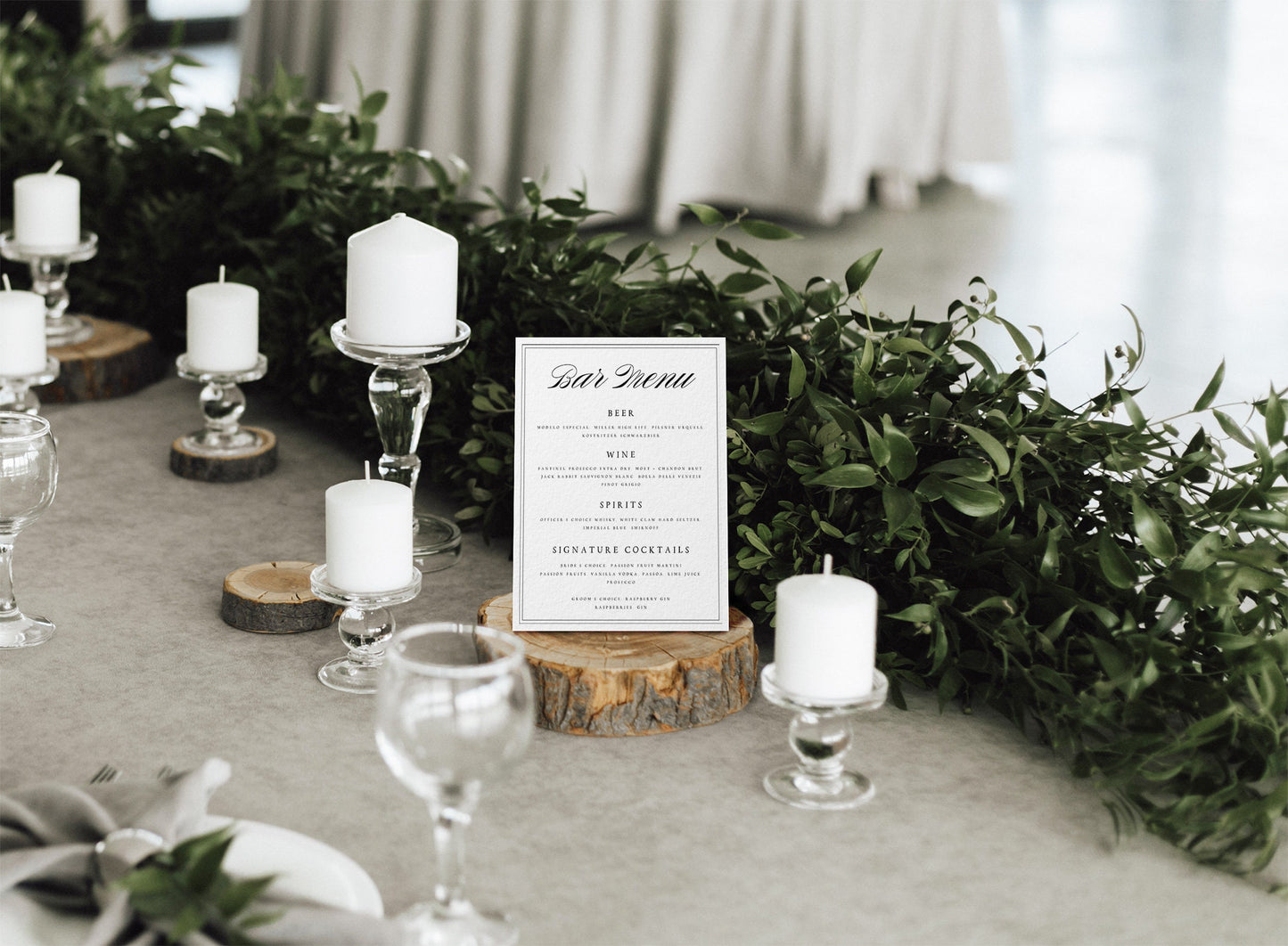 Scarlett Elegant Wedding Bar Menu Template