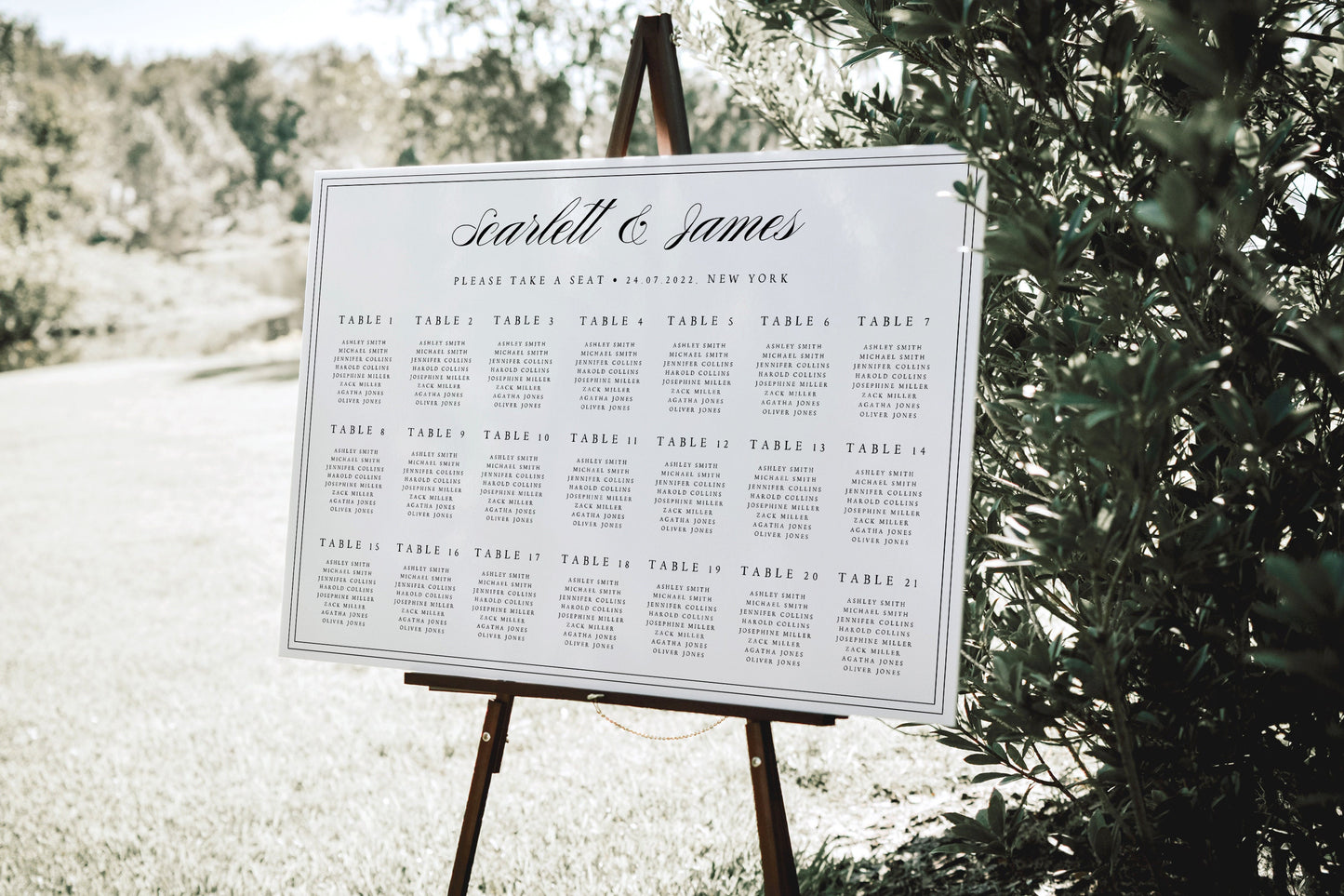 Scarlett Wedding Seating Chart Template