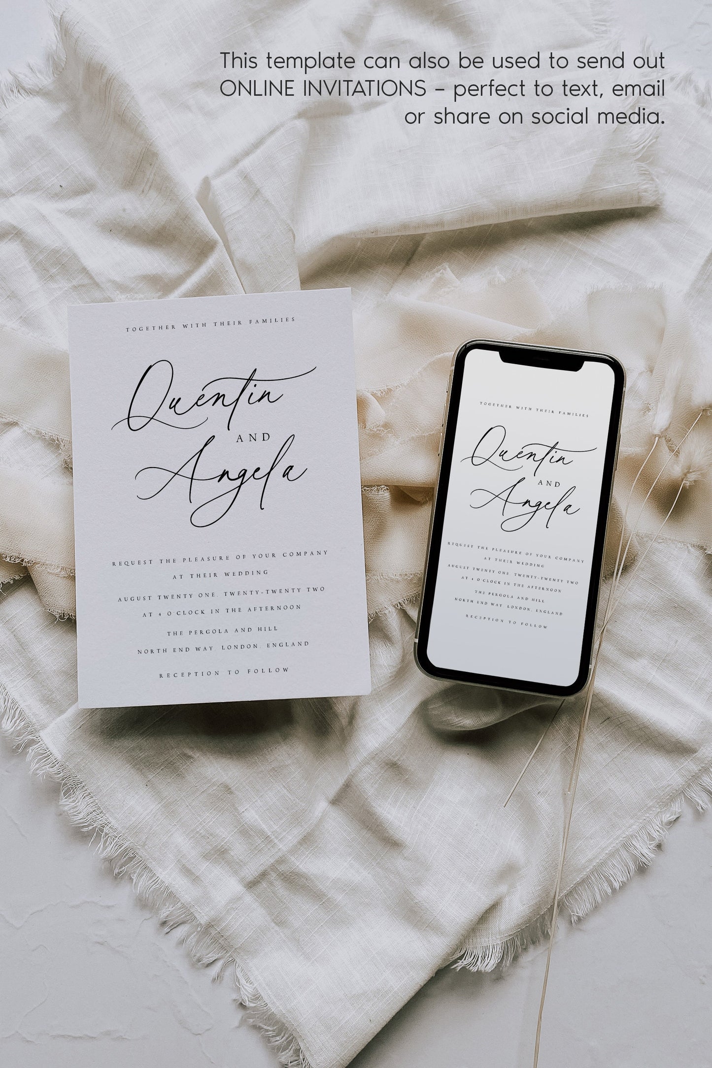 Quentin Classic Wedding Invitation Template