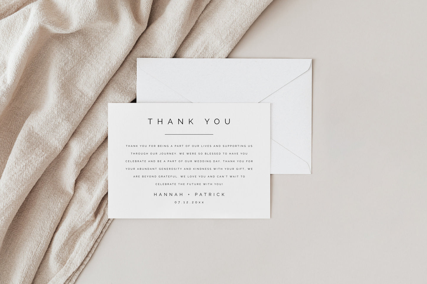 Hannah Minimalist Thank You Card Template