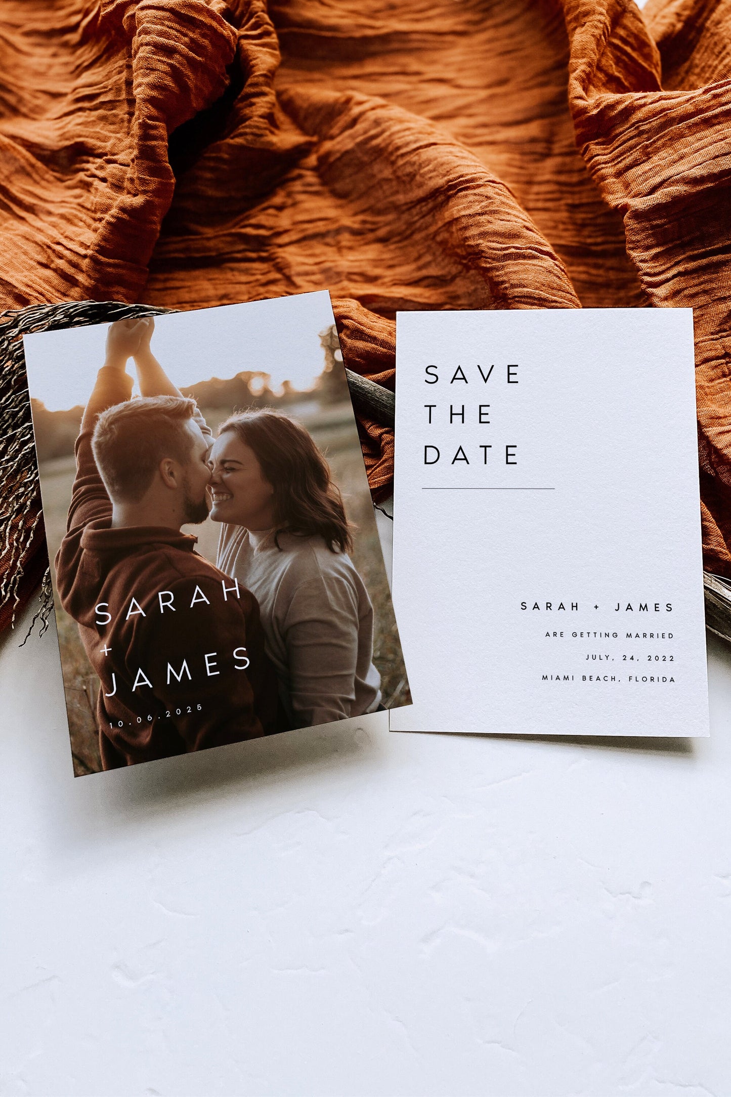 Sarah Double-Sided Photo Save the Date Template