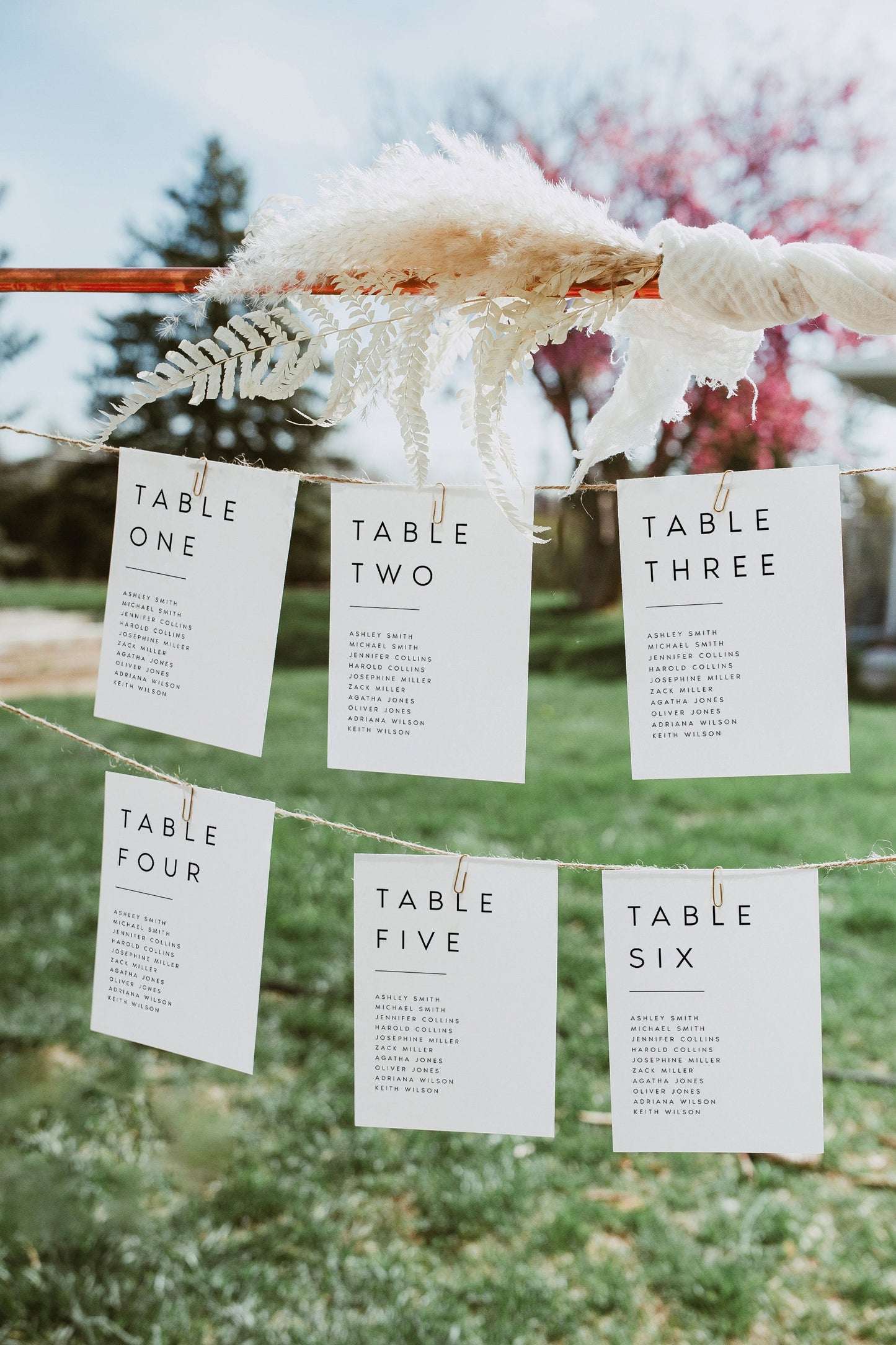 Sarah Minimalist Wedding Seating Card Template