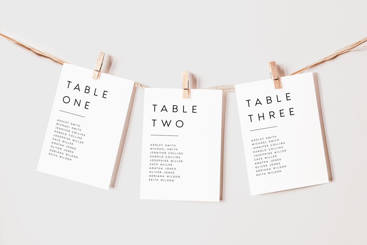 Sarah Minimalist Wedding Seating Card Template