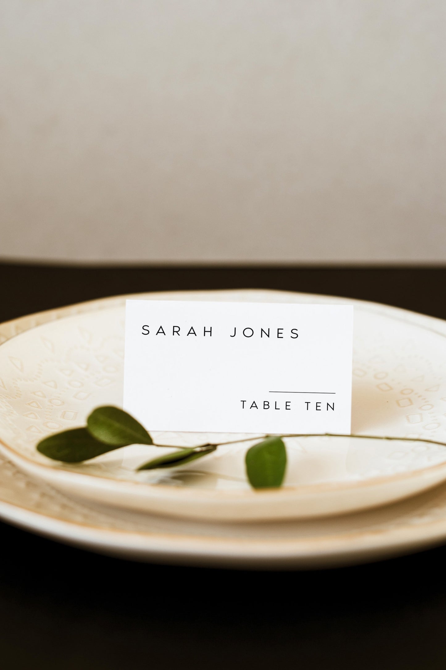 Sarah MINIMAL Wedding Place Cards Template