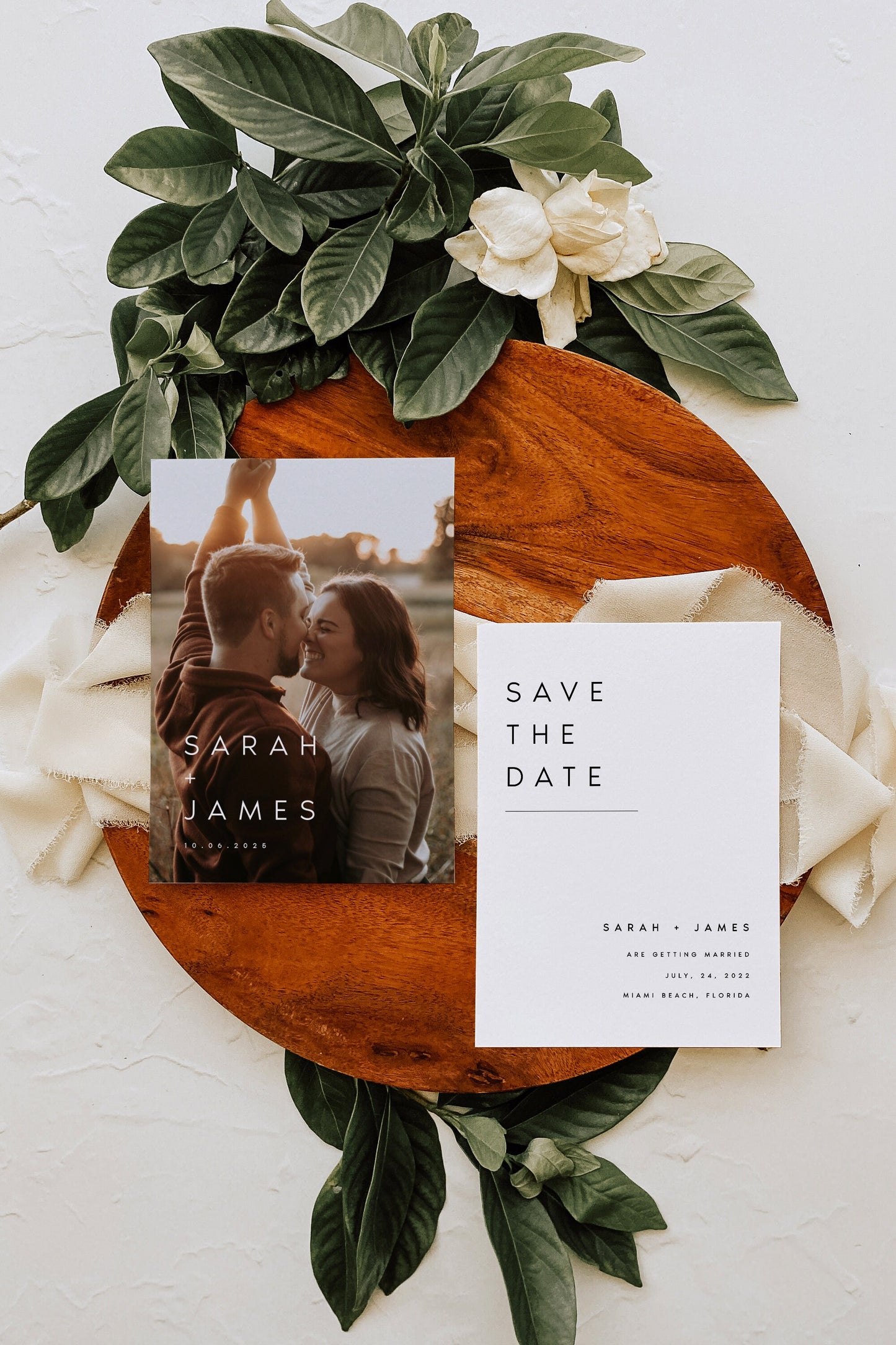 Sarah Double-Sided Photo Save the Date Template