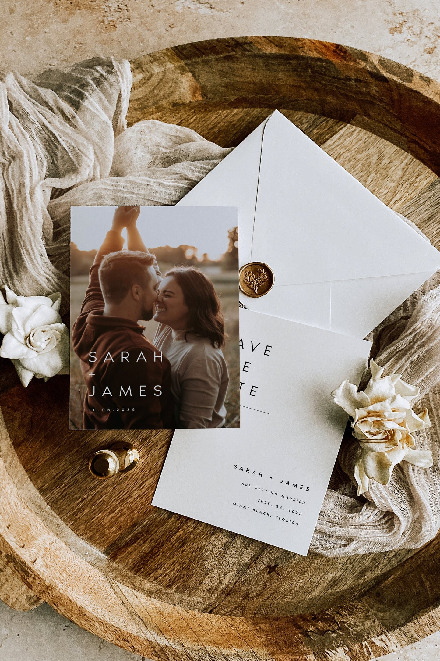 Sarah Double-Sided Photo Save the Date Template