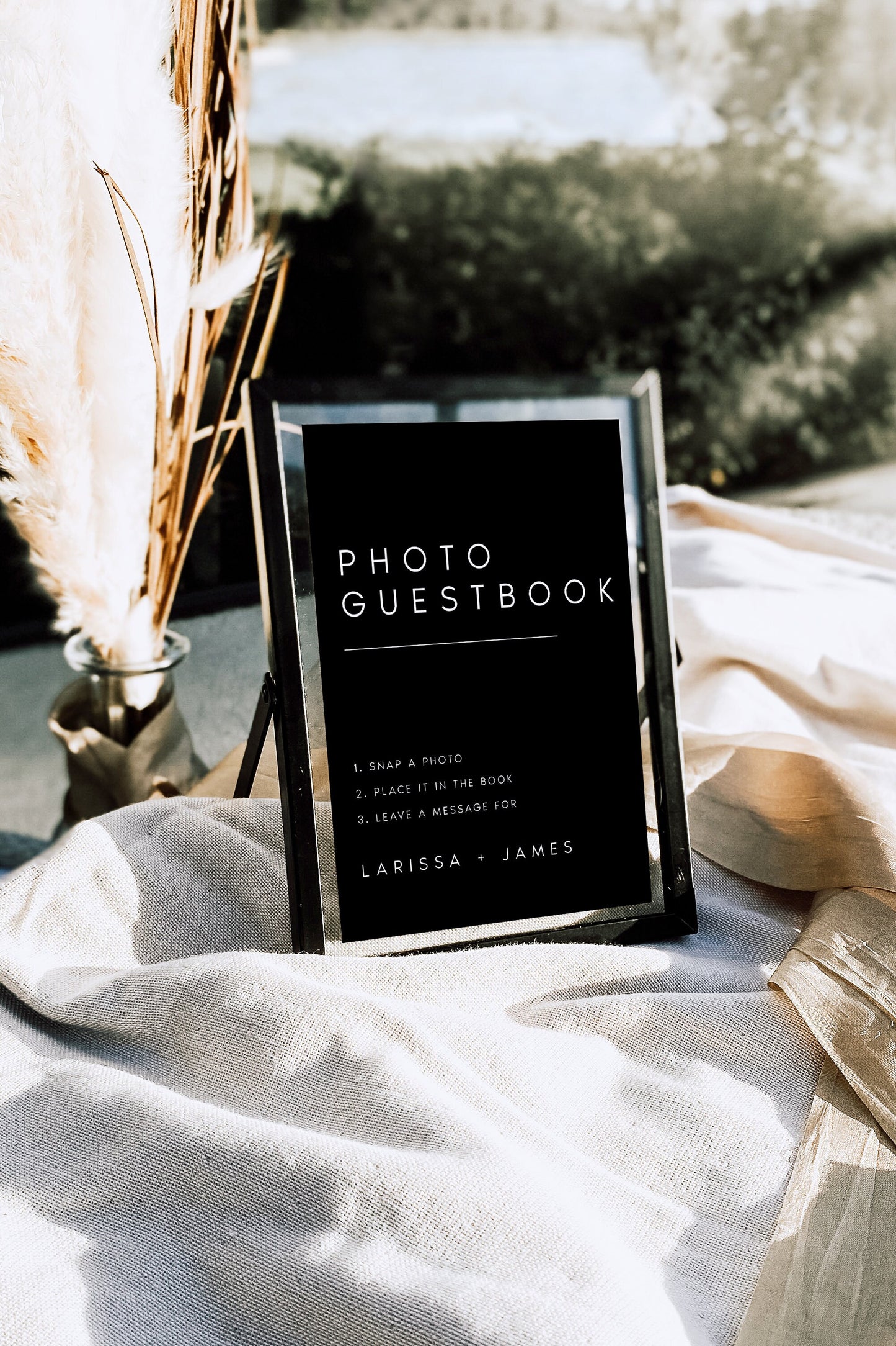 Larissa Editable Modern Wedding Photo Guestbook Sign Template