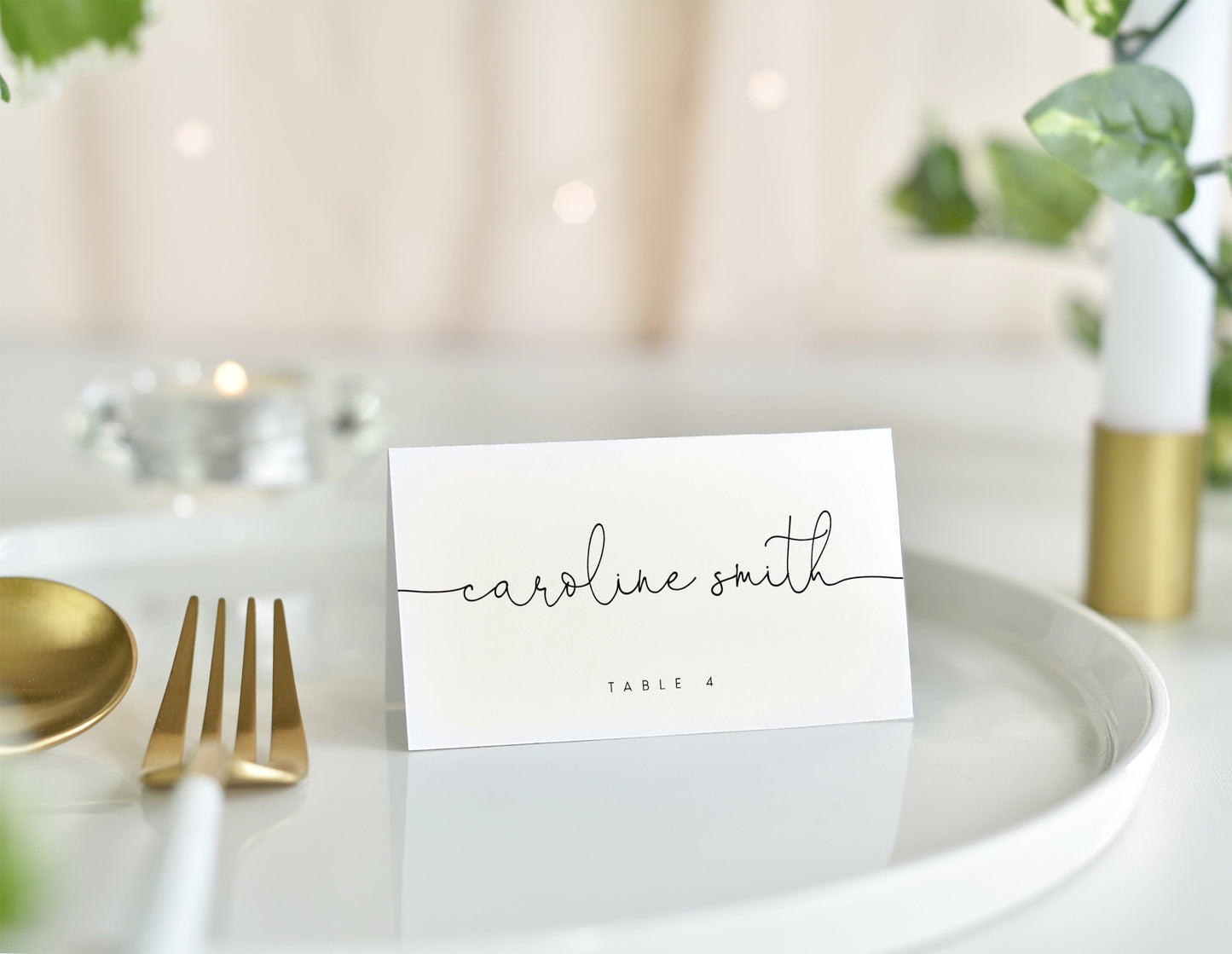 Caroline Modern Wedding Escort Card Template