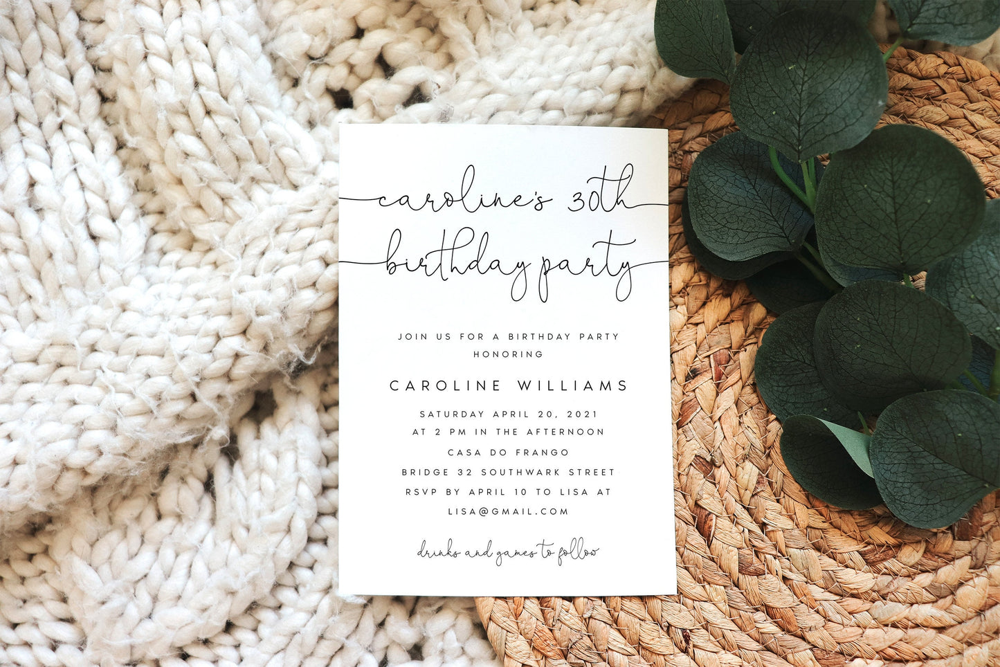 Caroline Birthday Invitation Template