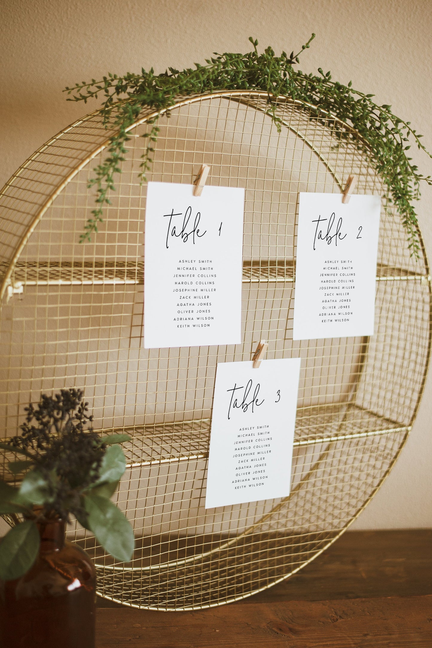 Kathleen Minimalist Wedding Seating Card Template