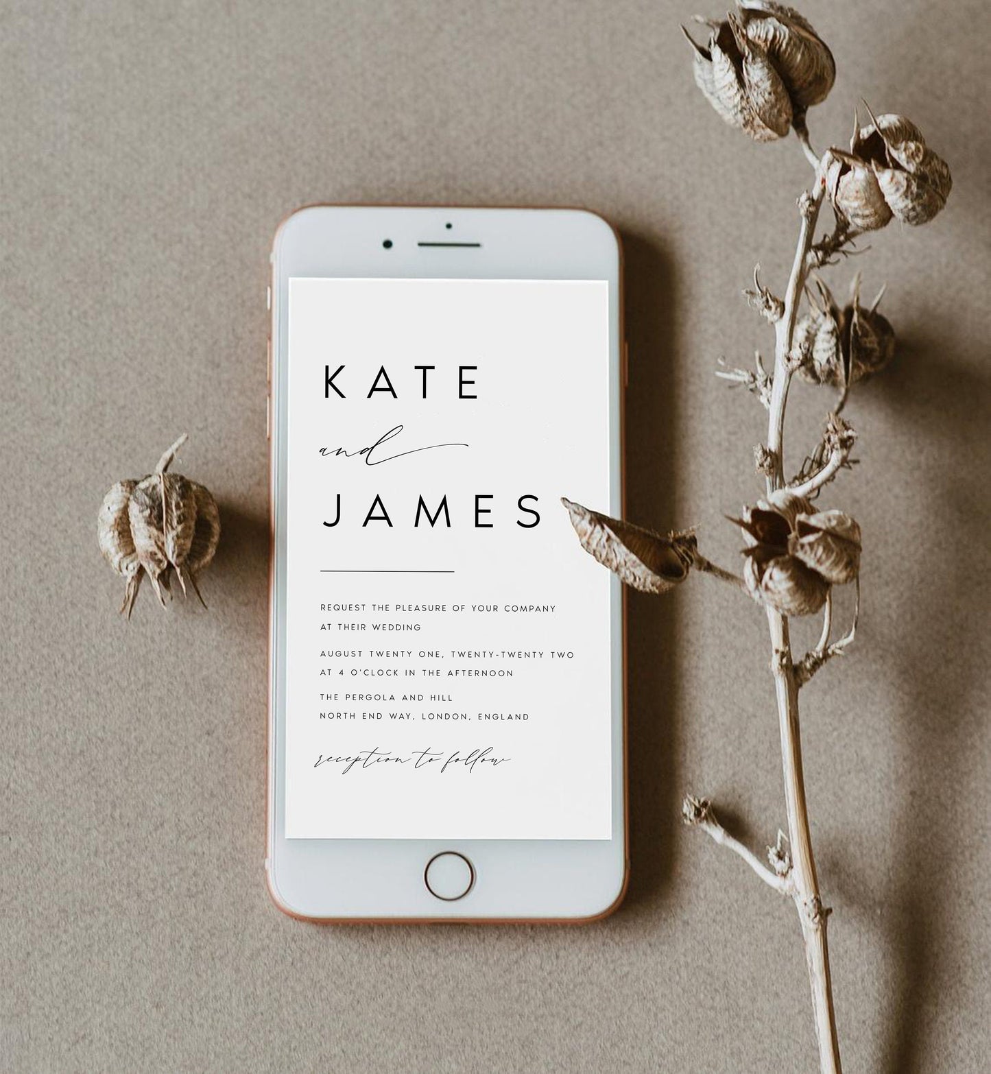 Kate Modern Wedding Electronic Invitation