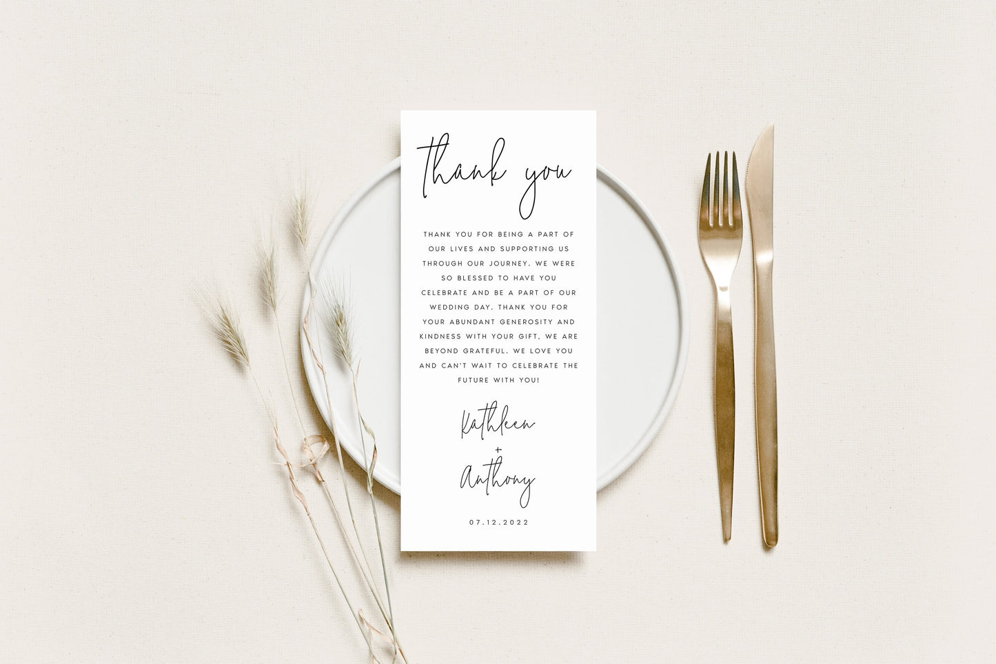 Kathleen Rustic Thank You Letter