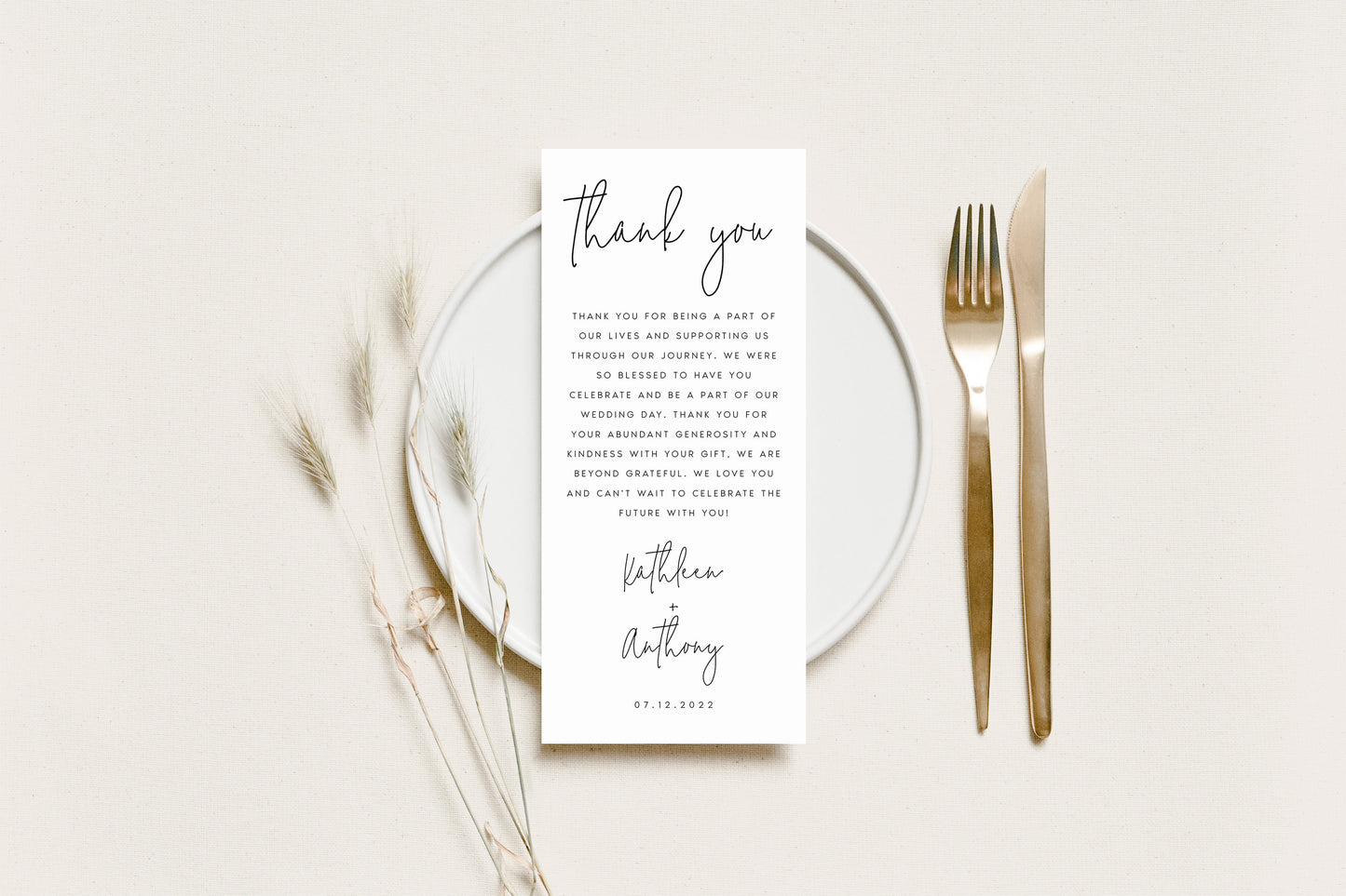 Kathleen Elegant Thank You Letter
