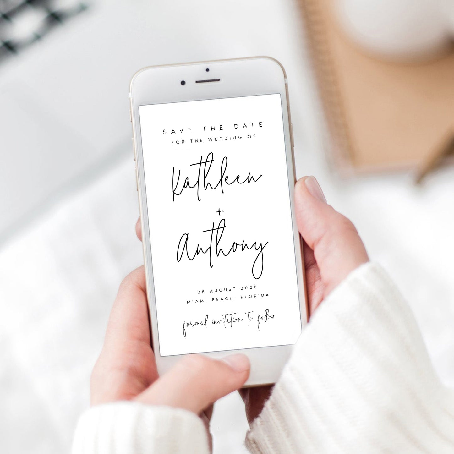 Kathleen Modern Save the Date Evite Template