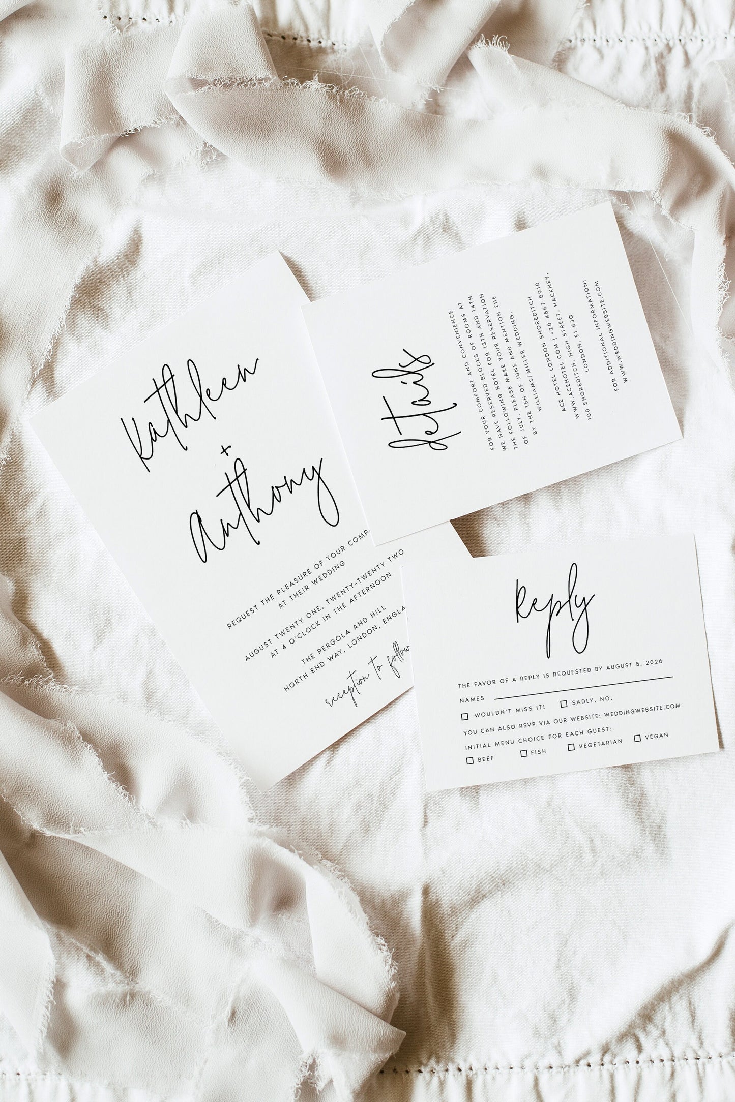 Kathleen Modern Wedding Invitation Set Template