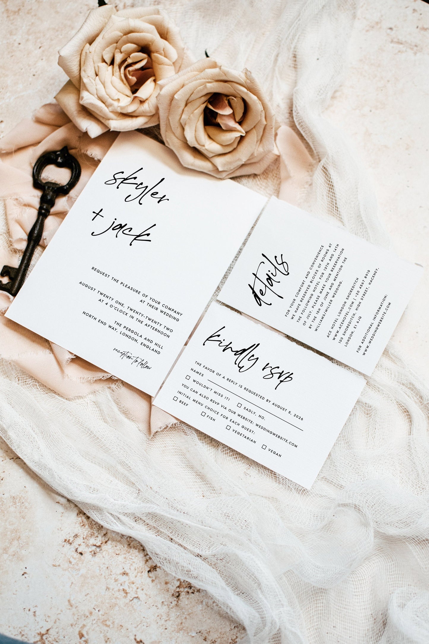 Skyler Wedding Invitation Set Template