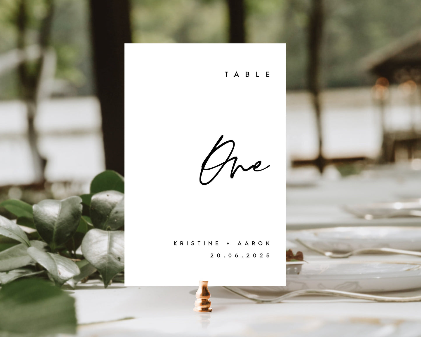 Skyler Modern Wedding Table Number Template