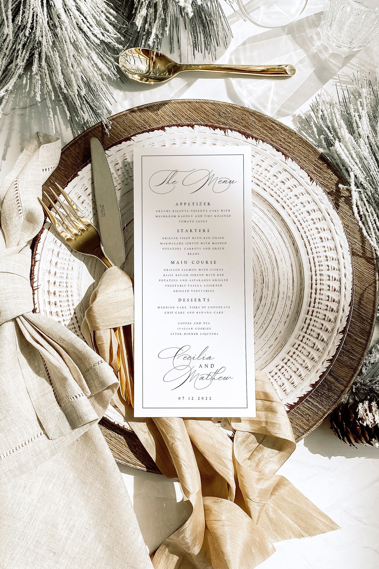 Cecilia Wedding Menu Template