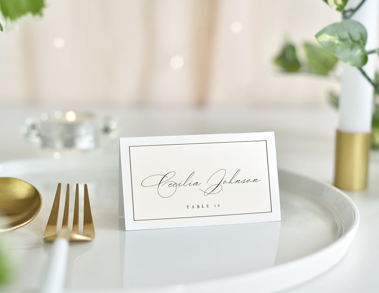Cecilia Classic & Border Wedding Place Card Template