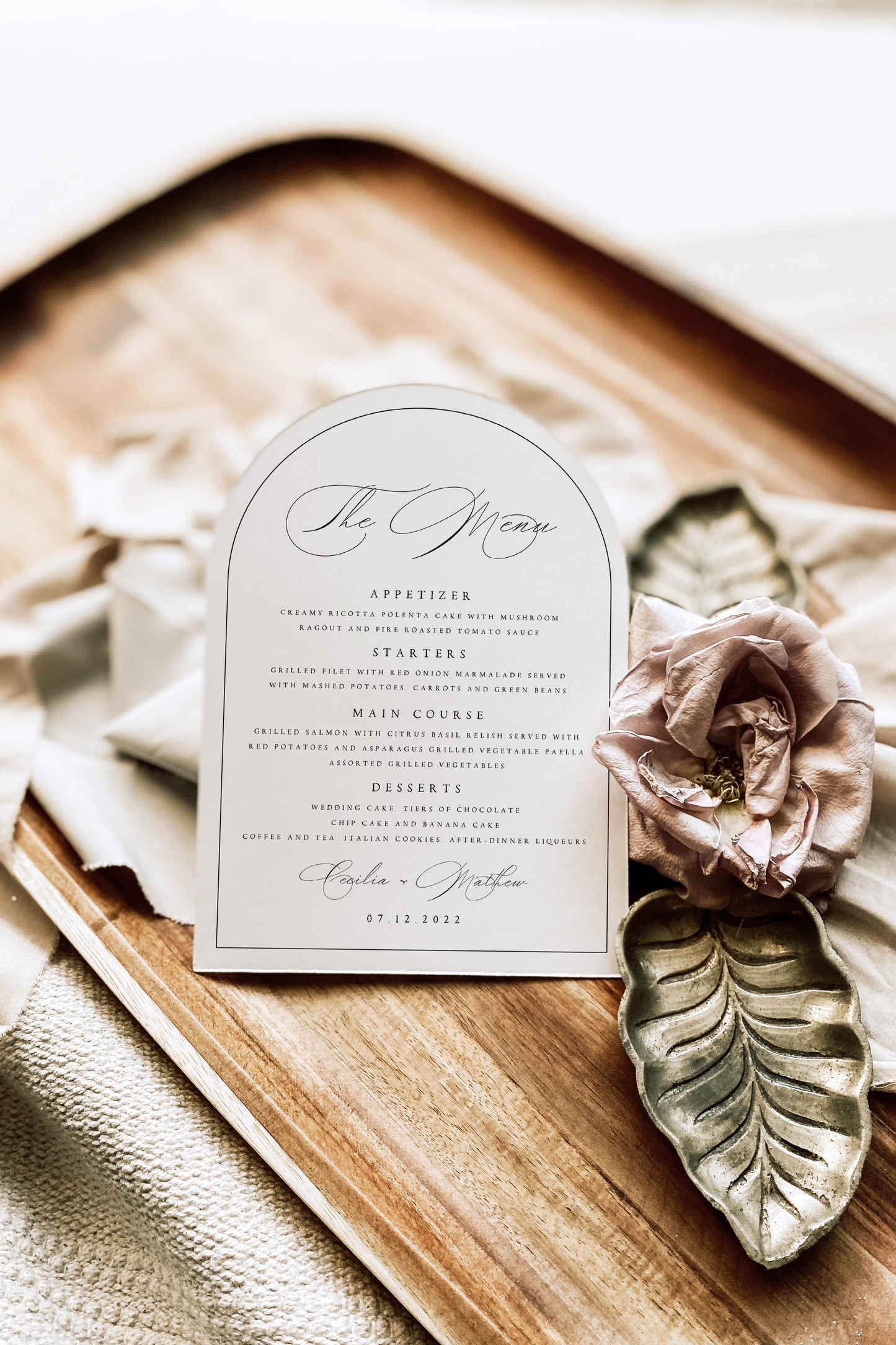 Cecilia ARCHED Wedding Menu Template