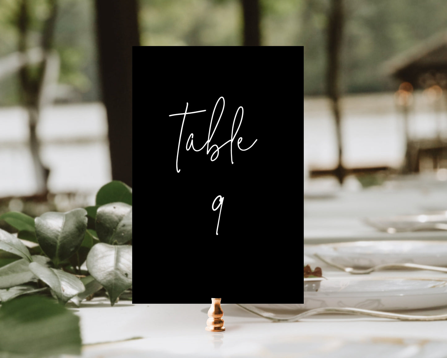 Kristina Black Wedding Table Number Template