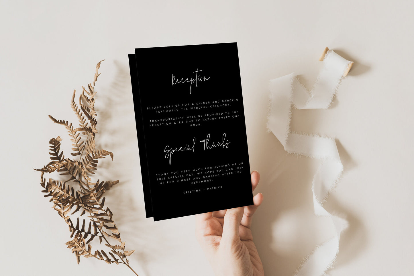 Kristina Black Wedding Program Template