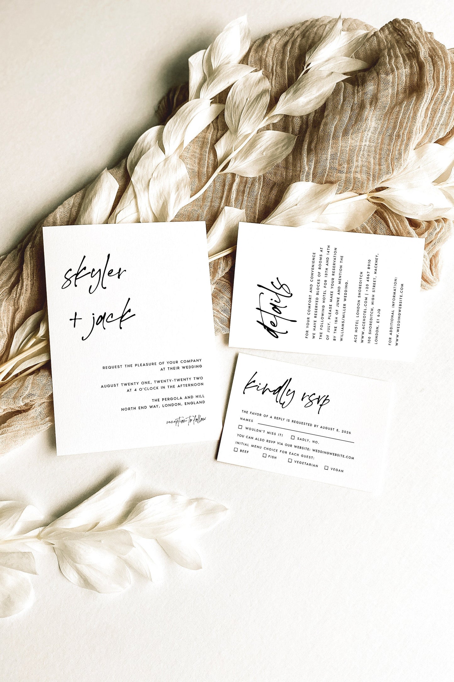 Skyler Wedding Invitation Set Template
