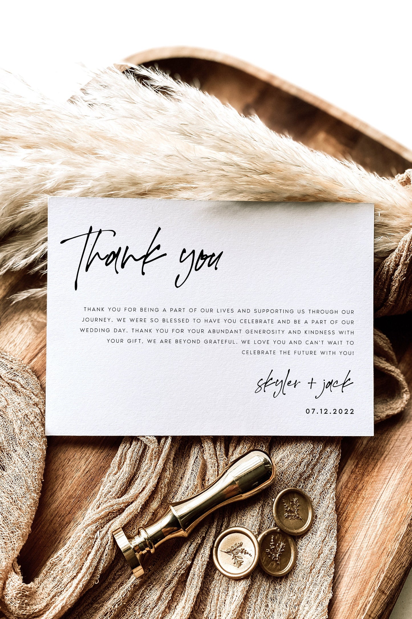 Skyler Minimalist Thank You Card Template