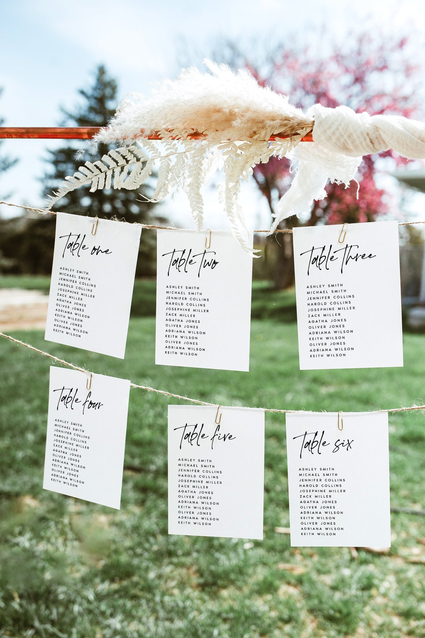 Skyler Wedding Seating Card Template