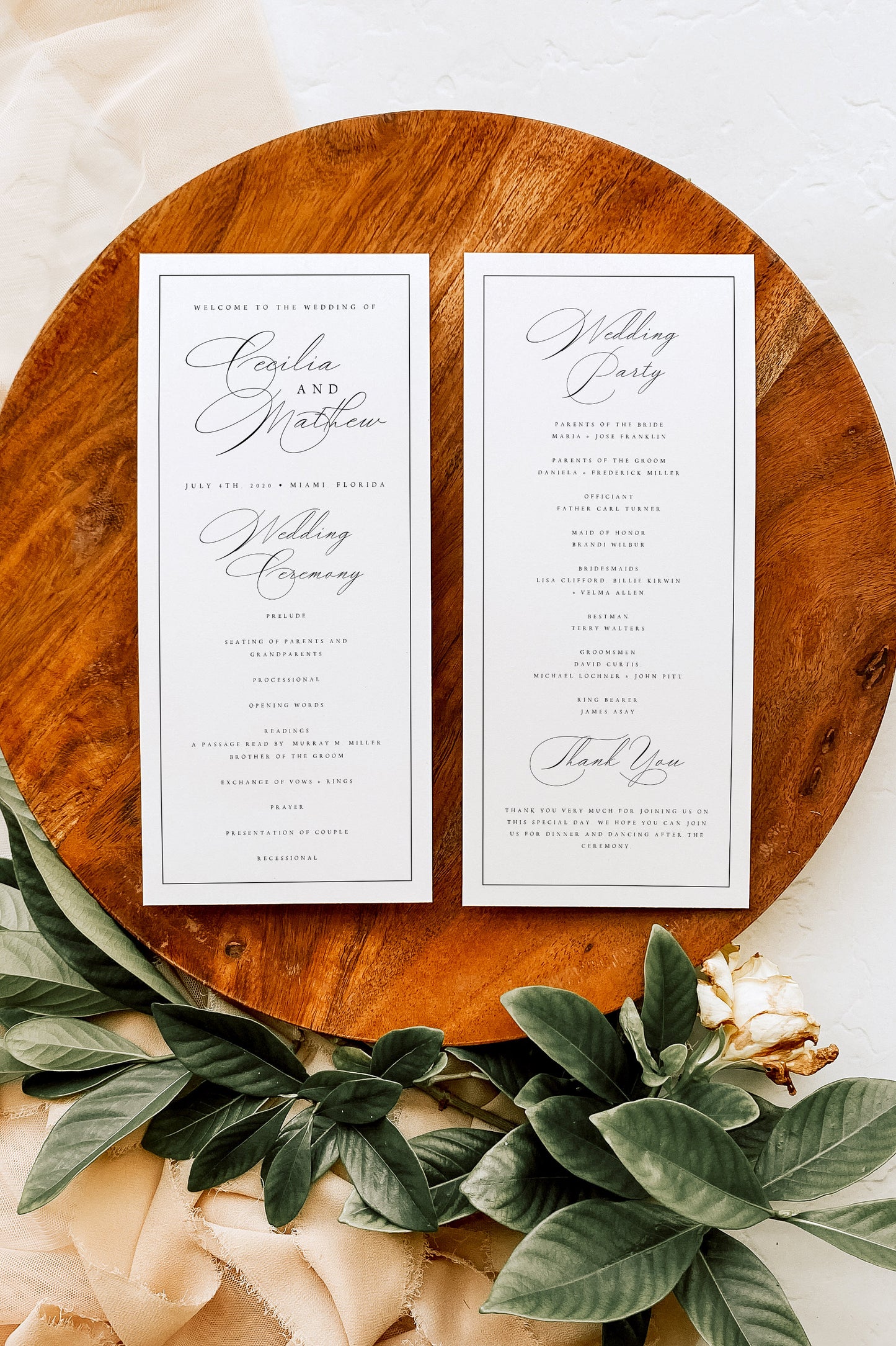 Cecilia Wedding Program Template