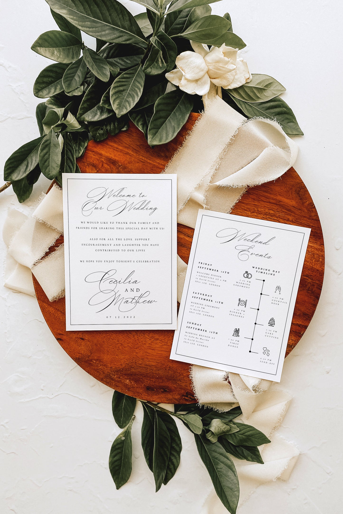 Cecilia Wedding Itinerary Template Download