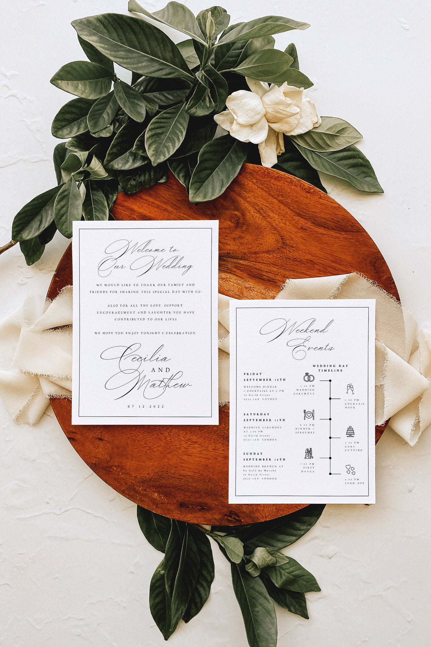 Cecilia Wedding Itinerary Template Download