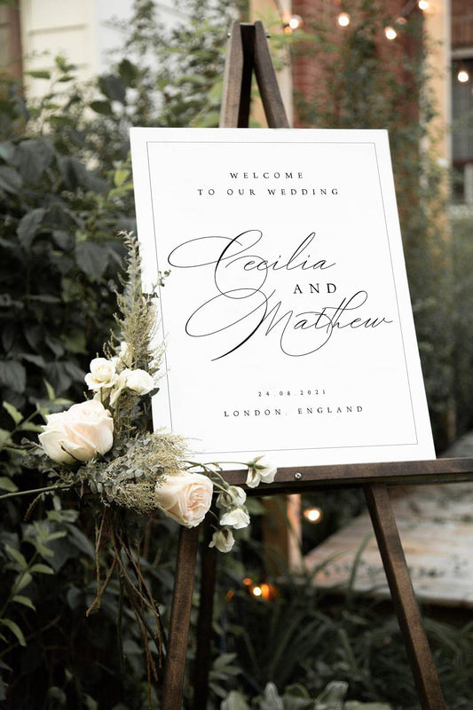 Cecilia Wedding Welcome Sign Template