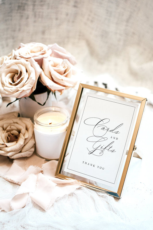 Cecilia Elegant Cards and Gifts Sign Template