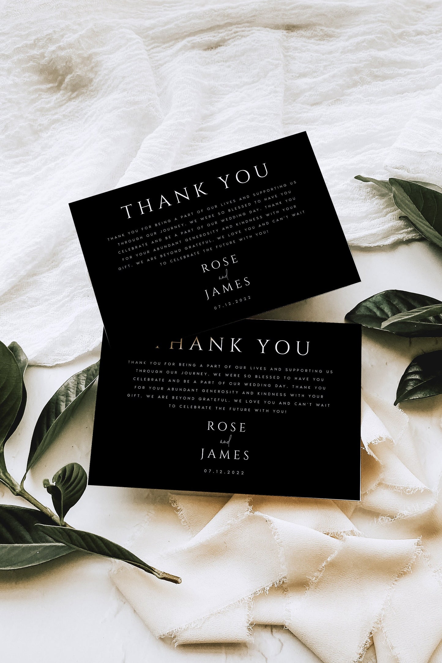 Rose Wedding Thank You Card Template